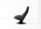 Swedish Black Leather Swivel Lounge Chair, 1960s 5