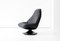 Swedish Black Leather Swivel Lounge Chair, 1960s 4