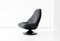 Swedish Black Leather Swivel Lounge Chair, 1960s, Image 4