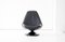 Swedish Black Leather Swivel Lounge Chair, 1960s, Image 2