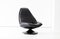 Swedish Black Leather Swivel Lounge Chair, 1960s, Image 1