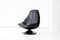 Swedish Black Leather Swivel Lounge Chair, 1960s 3