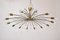 Large 14-Arm Brass Chandelier, 1950s 1