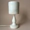 Vintage Swedish White Solid Alabaster Table Lamp 1