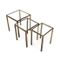 Italian Brass & Glass Nesting Tables, 1950s 2