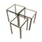 Italian Brass & Glass Nesting Tables, 1950s 7