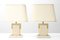 Travertine & Brass Table Lamps by Camille Breesch, 1970s, Set of 2 1