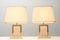 Travertine & Brass Table Lamps by Camille Breesch, 1970s, Set of 2 3