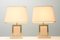 Travertine & Brass Table Lamps by Camille Breesch, 1970s, Set of 2, Image 3