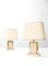 Travertine & Brass Table Lamps by Camille Breesch, 1970s, Set of 2 2