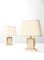 Travertine & Brass Table Lamps by Camille Breesch, 1970s, Set of 2, Image 2