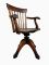 Italian Swivel Desk Chair in Oak, 1920s, Image 3