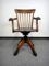 Italian Swivel Desk Chair in Oak, 1920s, Image 1