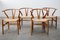 CH24 Wishbone Chairs by Hans J. Wegner for Carl Hansen, 1960s, Set of 4, Image 1