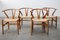 Sedie CH24 Wishbone di Hans J. Wegner per Carl Hansen, anni '60, set di 4, Immagine 1