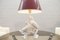 White Ceramic Table Lamp with 2 Parrots, 1960s, Image 3
