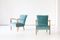 Model 401 Armchairs in Turquoise Velvet from Cassina, 1940s, Set of 2 3