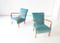 Model 401 Armchairs in Turquoise Velvet from Cassina, 1940s, Set of 2, Image 7