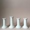 Vintage White Ceramic Column Candleholders from Guldkroken Hjo, Set of 4 1