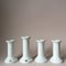 Vintage White Ceramic Column Candleholders from Guldkroken Hjo, Set of 4 5