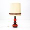 Table Lamp with Ceramic Base in Orange & Brown, 1970s 1