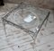 Faux Bamboo Aluminum & Glass Side Table, 1950s 3