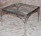 Faux Bamboo Aluminum & Glass Side Table, 1950s, Image 1