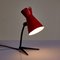 Lámpara de mesa vintage en rojo, años 60, Imagen 2