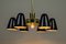 Vintage Brass & Black Aluminum Chandelier, 1950s 12