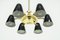 Vintage Brass & Black Aluminum Chandelier, 1950s 1