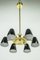 Vintage Brass & Black Aluminum Chandelier, 1950s 4