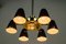 Vintage Brass & Black Aluminum Chandelier, 1950s 2