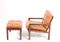 Vintage Rosewood Lounge Chair with Ottoman by Illum Wikkelsø for Niels Eilersen 1