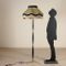 Lámpara de pie de latón y madera manchada, años 50, Imagen 2