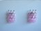 Murano Poliedri Pink Glass Wall Sconces, 1977, Set of 2, Image 3