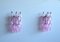 Murano Poliedri Pink Glass Wall Sconces, 1977, Set of 2 2