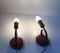 Lámparas de pared danesas vintage de nogal y latón, años 40. Juego de 2, Imagen 4