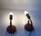 Vintage Danish Walnut & Brass Wall Lights, 1940s, Set of 2 4