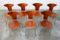 Model 3105 Mosquito Chairs by Arne Jacobsen for Fritz Hansen, 1967, Set of 7 2