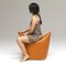 Mao Orange Leder Pouf By Viola Tonucci, Tonucci Collection 4