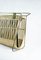 Mid-Century Newspaper Rack in Brass & Wicker, 1960s 6