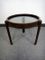 Italian Round Coffee Table in Teak and Smoked Glass, 1960s 2