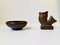 Mid-Century Ceramic Fish Vase & Bowl by Laurids Hjorth, 1950s, Set of 2 1