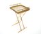 Partenope Tray Table in Zg Pattern Marquetry & Brass by Architetti Artigiani Anonimi 2