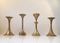 Vintage Scandinavian Brass Candleholders, Set of 4 2