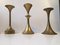 Vintage Scandinavian Brass Candleholders, Set of 4, Image 4