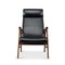 Mid-Century Danish Black Leather Easy Chair 3