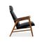 Mid-Century Danish Black Leather Easy Chair, Image 2
