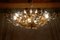 Large Brass and Crystal Flush Mount Chandelier, 1988 13