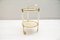 Hollywood Regency Serving Trolley in Gold & White, 1950s 3